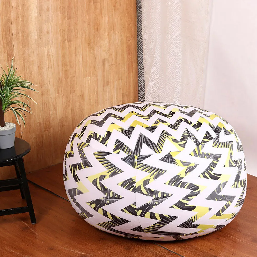 Aztec Patterned Yellow & White Bean Bag (Beans Not Included) XL