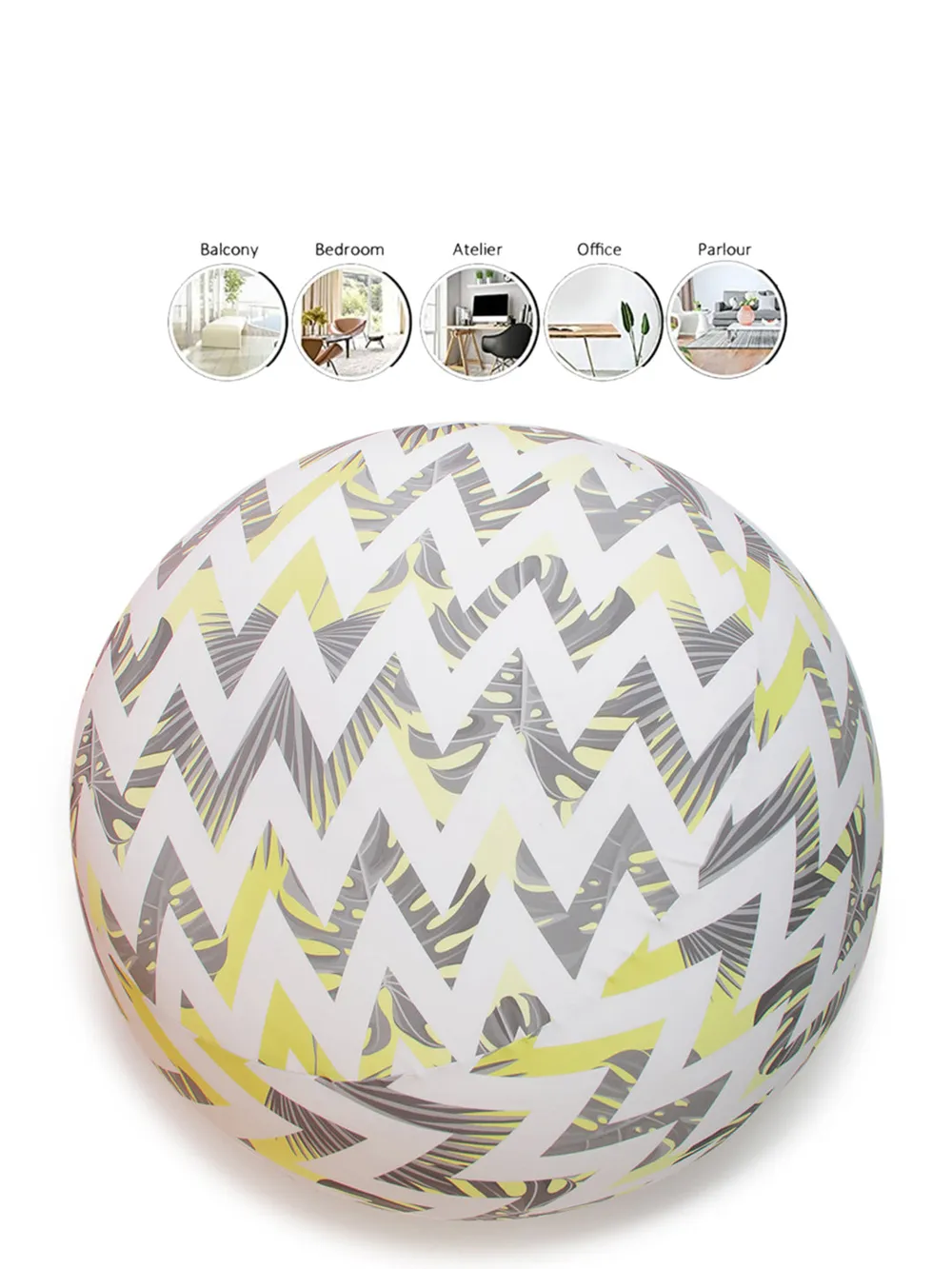 Aztec Patterned Yellow & White Bean Bag (Beans Not Included) XL