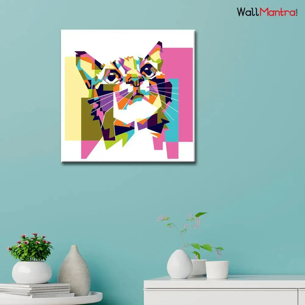 Baby Cat Colourful DIY(Do-It-Yourself)/ Paint by numbers canvas painting kit