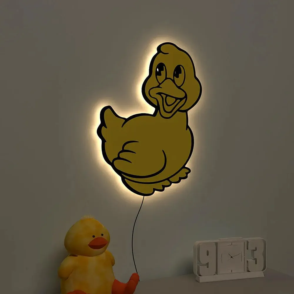 Baby Duckling Backlit Wooden Wall Décor