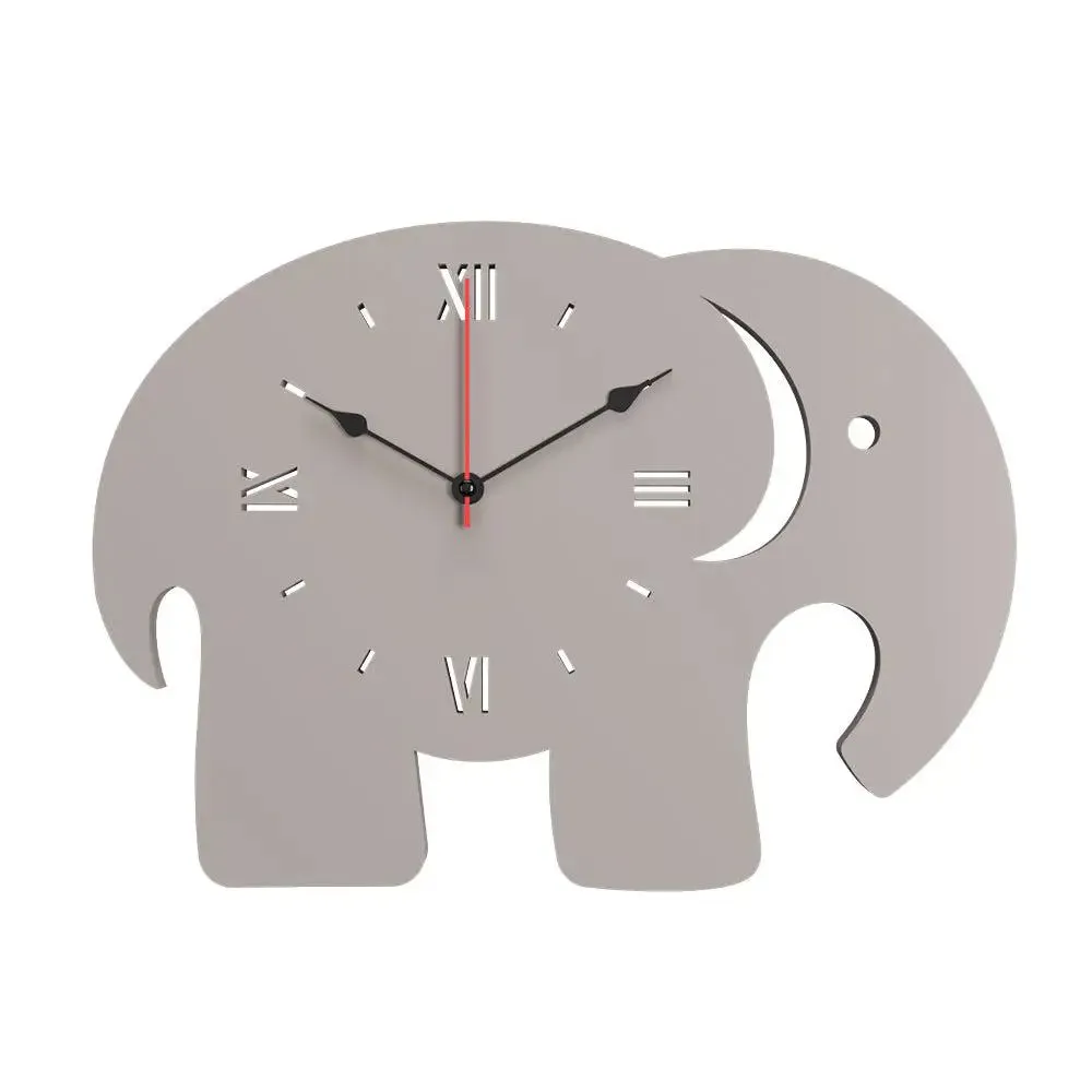 Baby Elephant In Brown Color Wooden Wall Clock