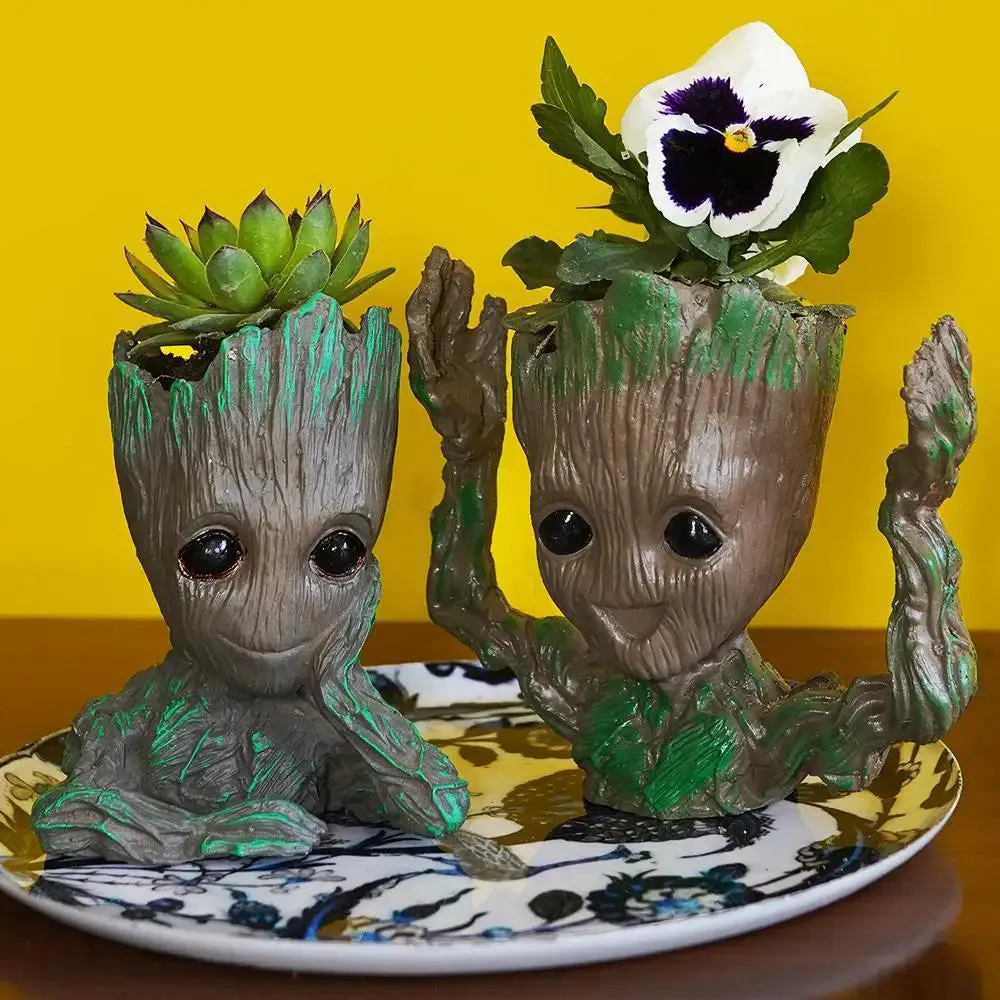 Baby Groot Planter Flower Pot for Home Decor Set of 2