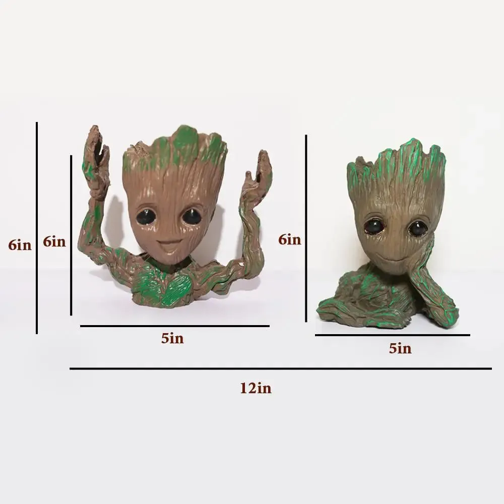 Baby Groot Planter Flower Pot for Home Decor Set of 2