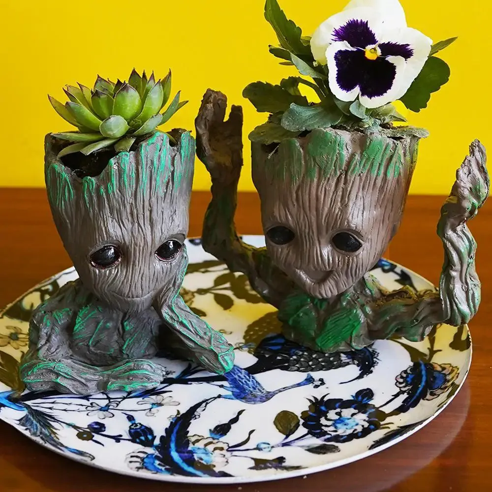 Baby Groot Planter Flower Pot for Home Decor Set of 2