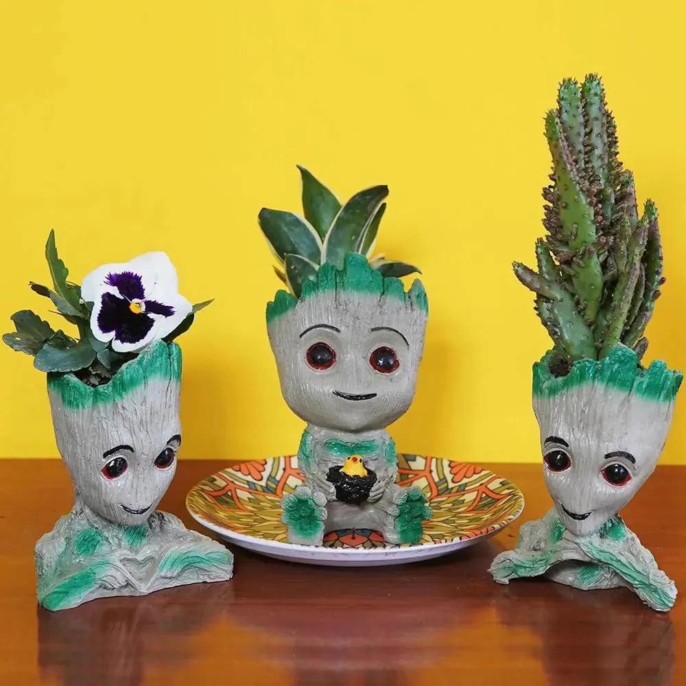 Baby Groot Planter Flower Pot for Home Decor Set of 3