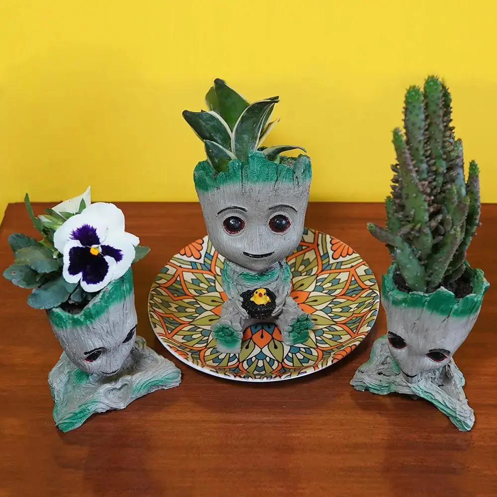 Baby Groot Planter Flower Pot for Home Decor Set of 3