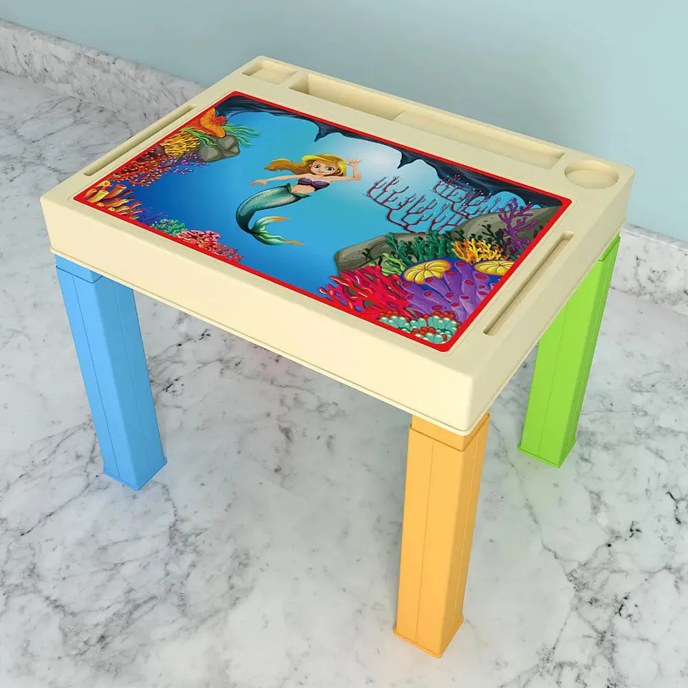 Baby Mermaid Study Table for Kids with Colourful Legs