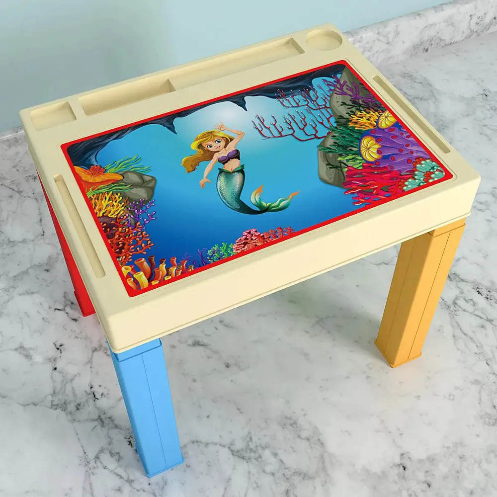 Baby Mermaid Study Table for Kids with Colourful Legs