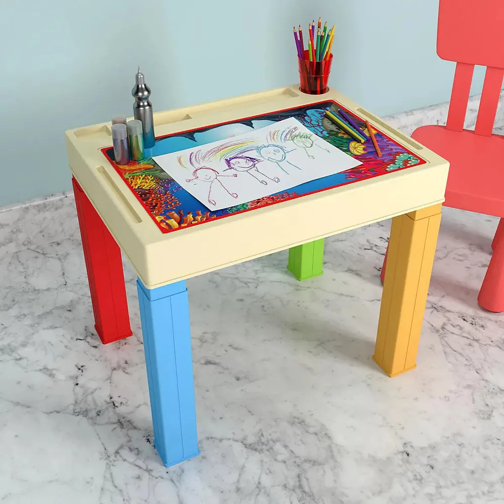 Baby Mermaid Study Table for Kids with Colourful Legs