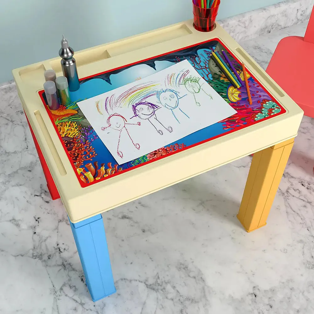 Baby Mermaid Study Table for Kids with Colourful Legs