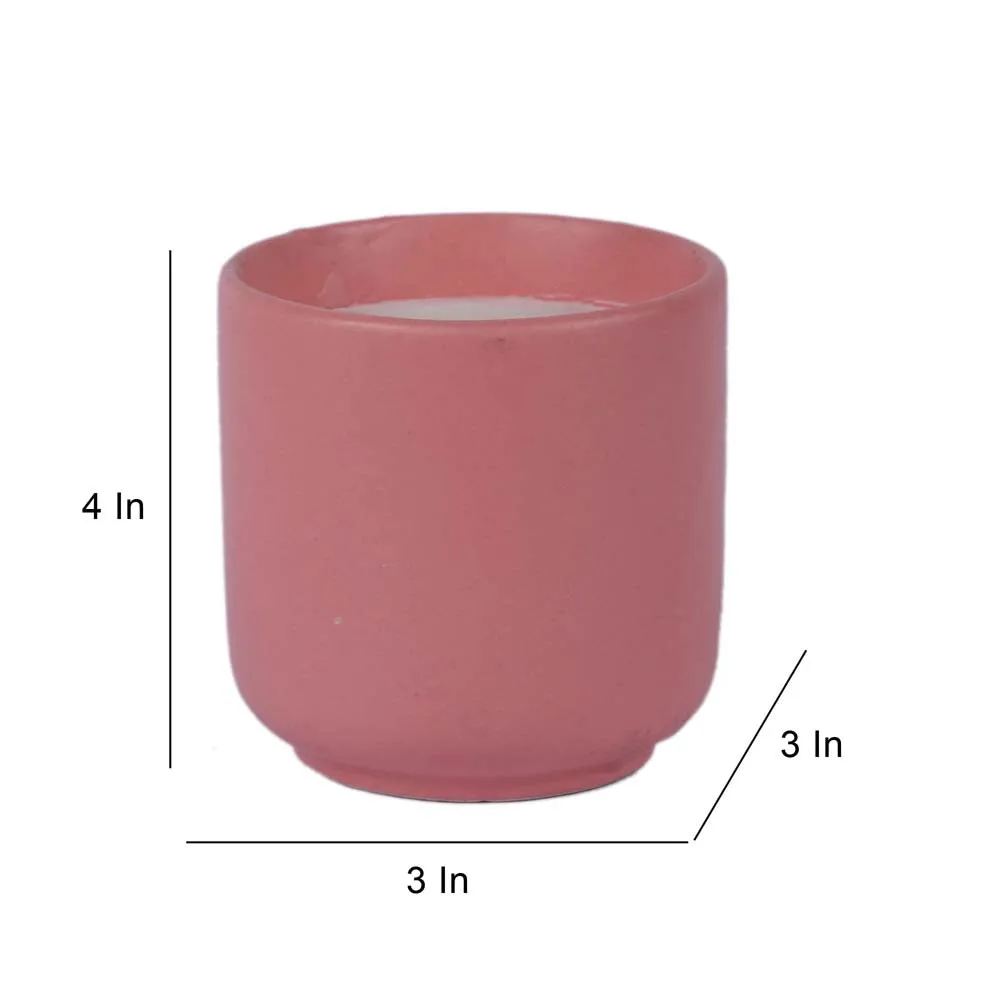 Baby Pink Pretty Ceramic Glass Wax Candles Set of 2