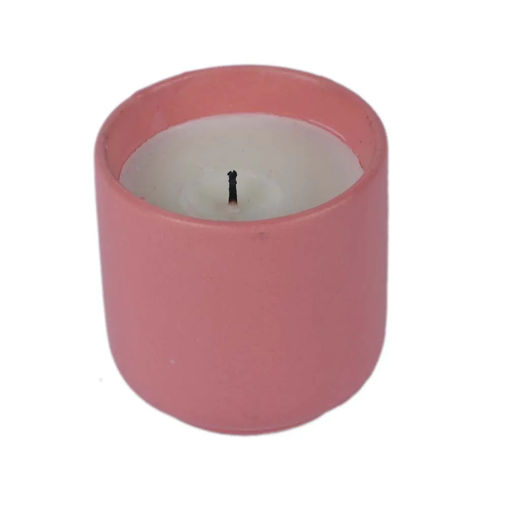 Baby Pink Pretty Ceramic Glass Wax Candles Set of 2