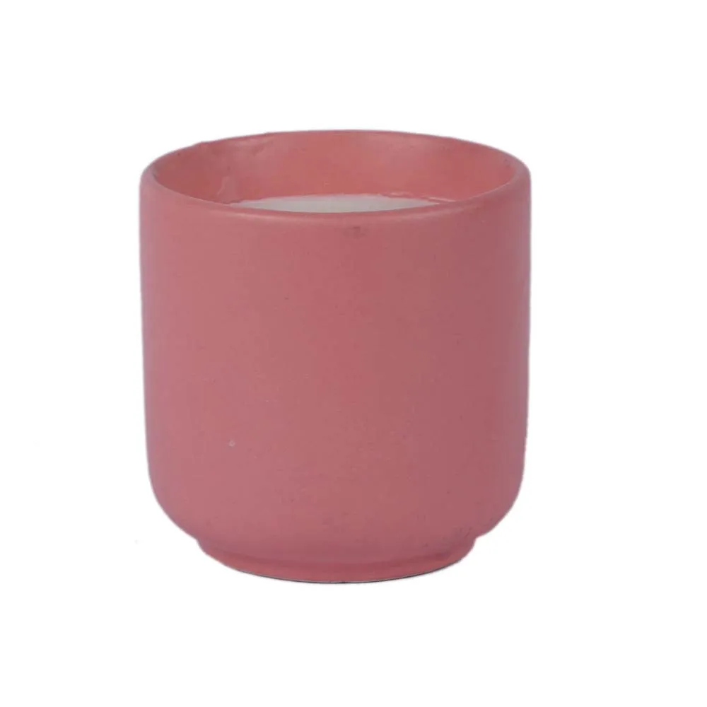 Baby Pink Pretty Ceramic Glass Wax Candles Set of 2
