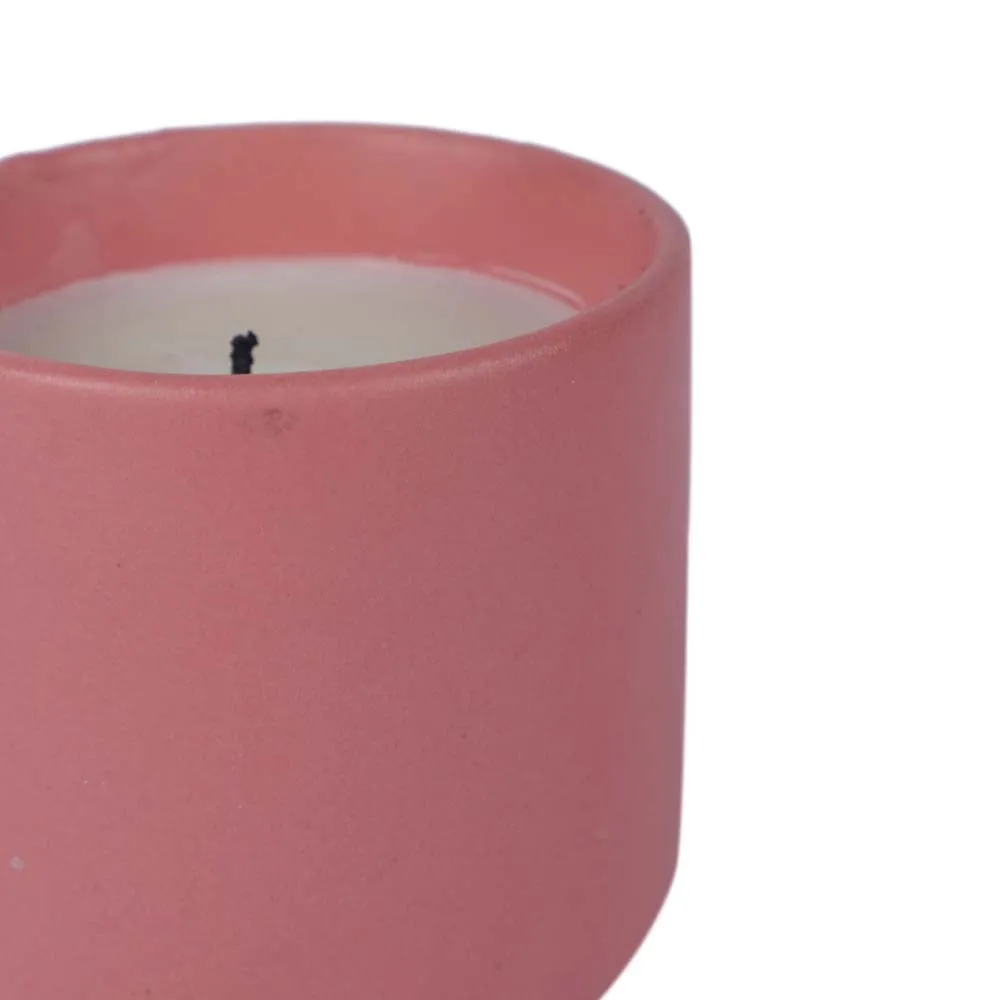 Baby Pink Pretty Ceramic Glass Wax Candles Set of 2