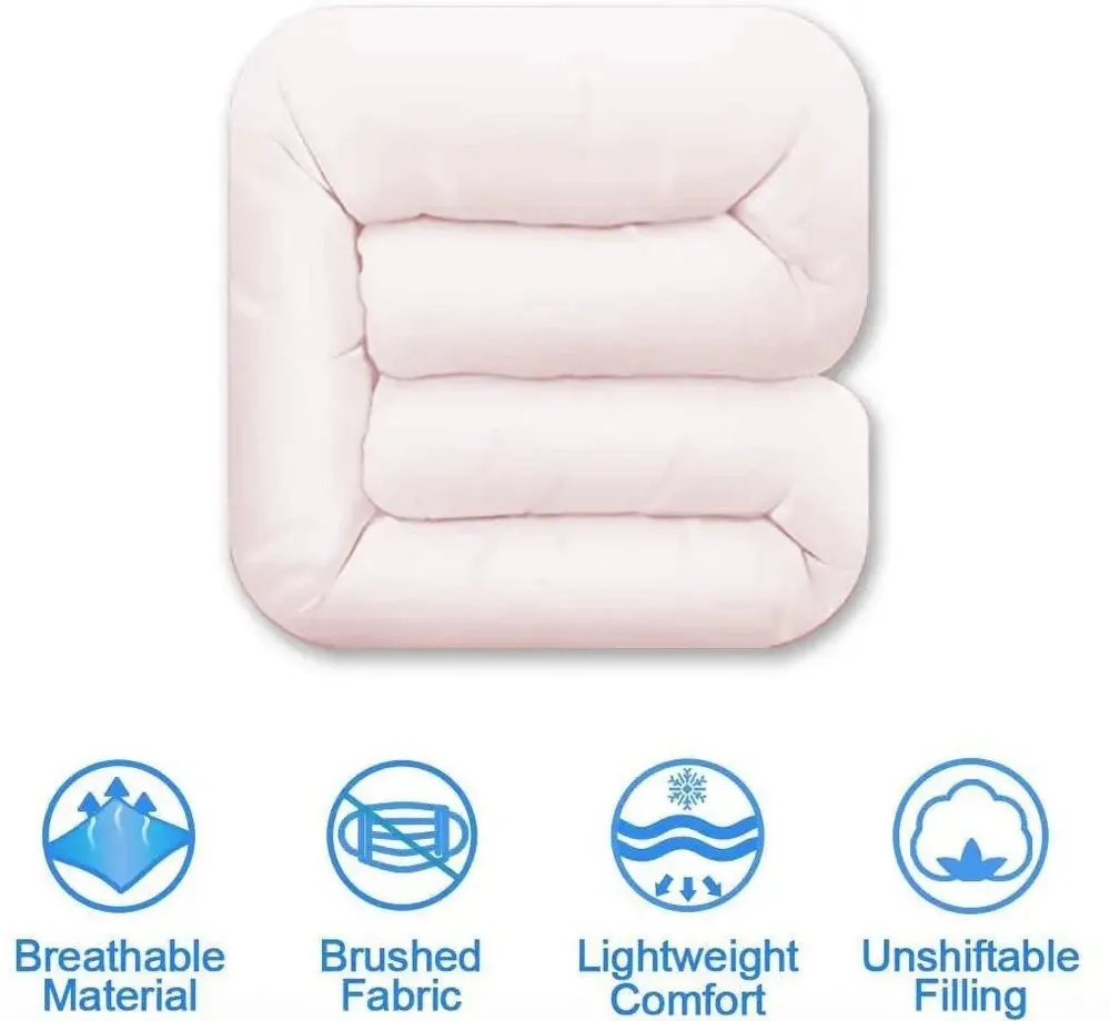 Baby Pink Quilted Double Bed Comforter