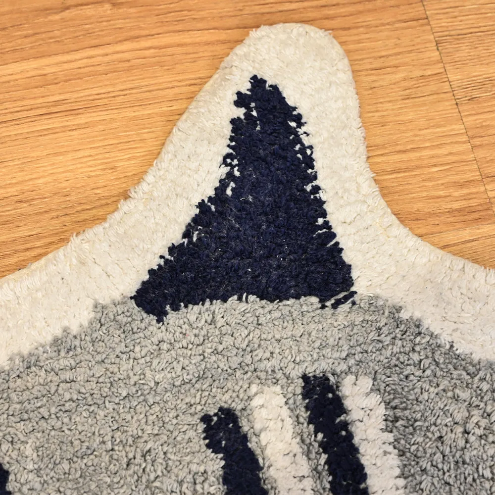 Baby Shark Cut Out High Absorbent Blue Kids Bathmat