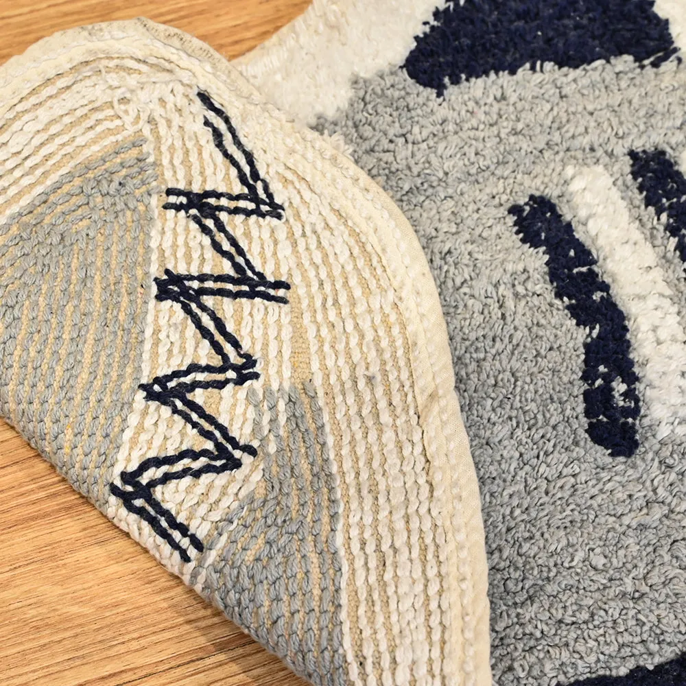 Baby Shark Cut Out High Absorbent Blue Kids Bathmat