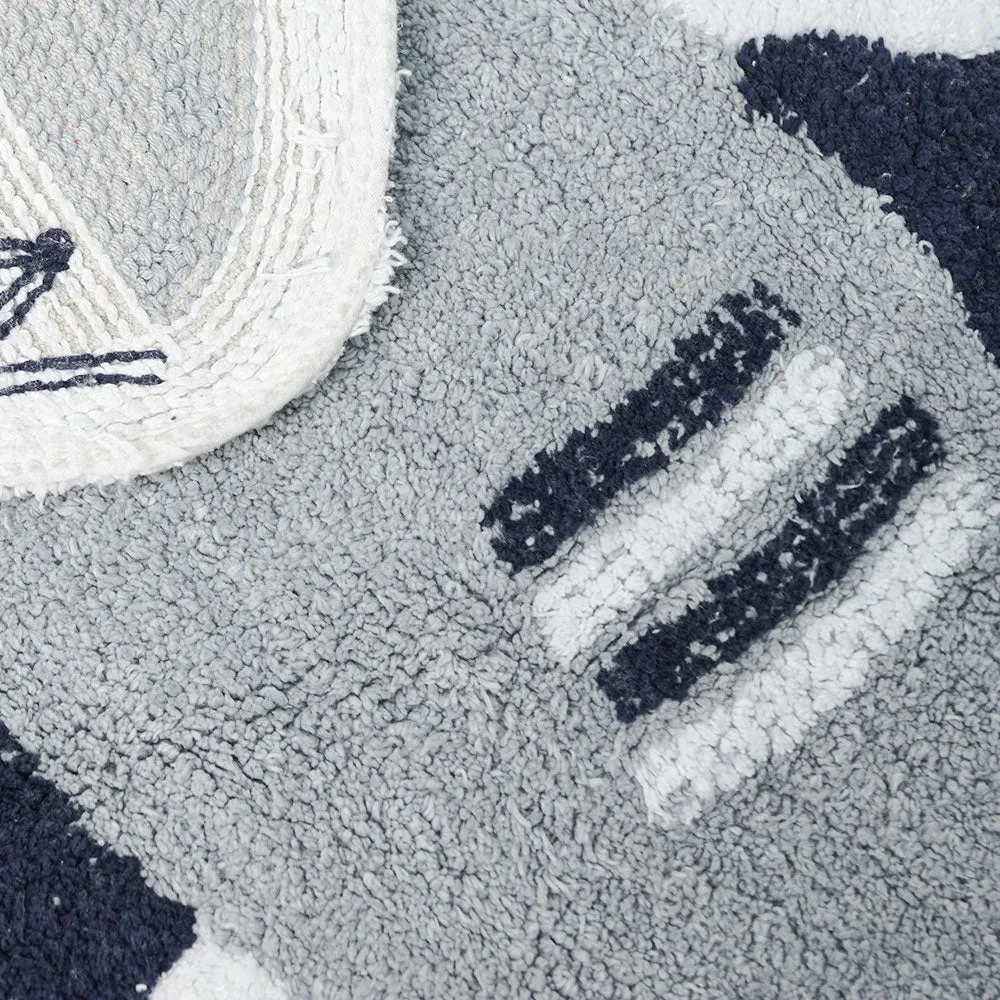 Baby Shark Cut Out High Absorbent Blue Kids Bathmat