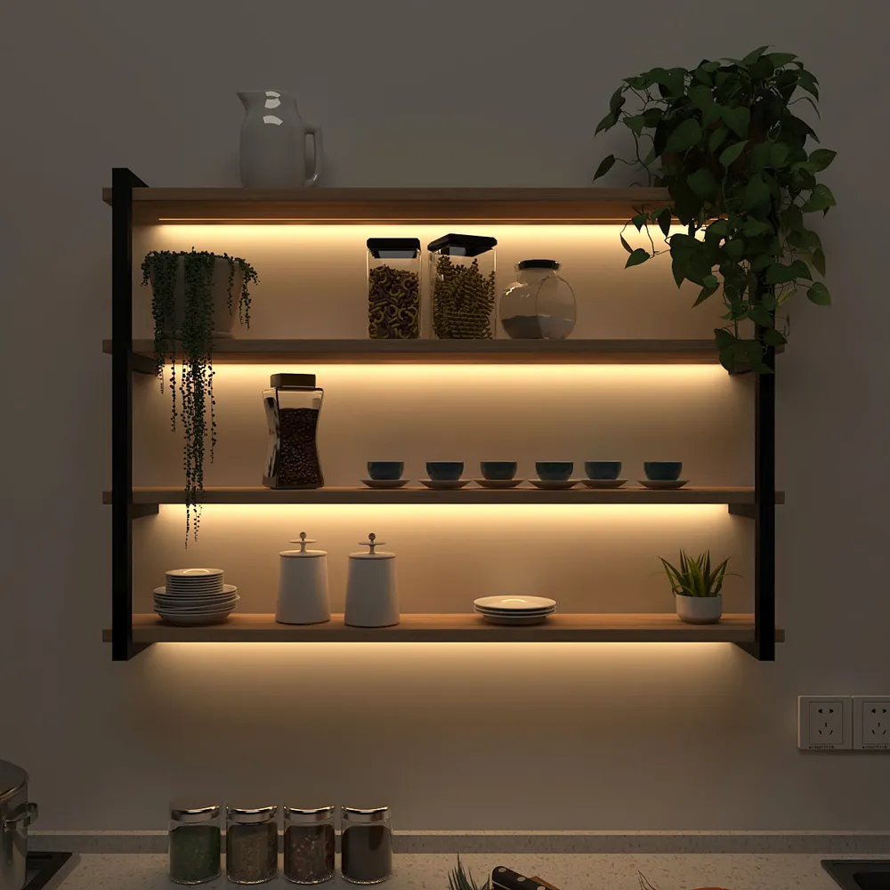 Backlit Wall Shelf In Contemporary Design