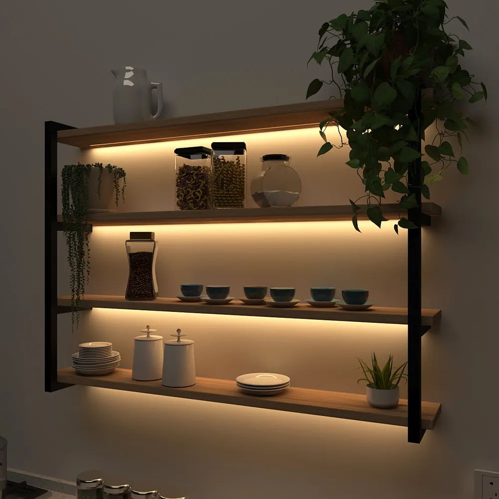 Backlit Wall Shelf In Contemporary Design