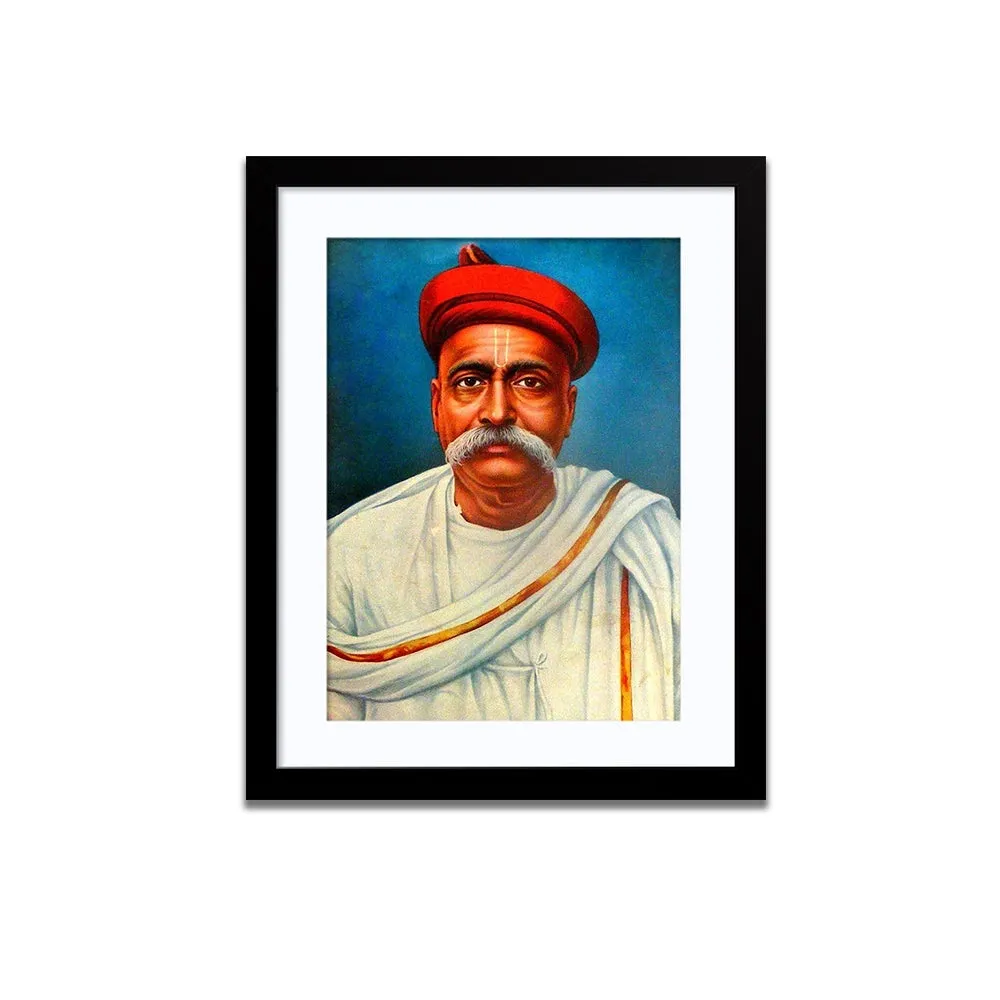 Bal Gangadhar Tilak Framed Wall Painting (A4 Size 12X15)