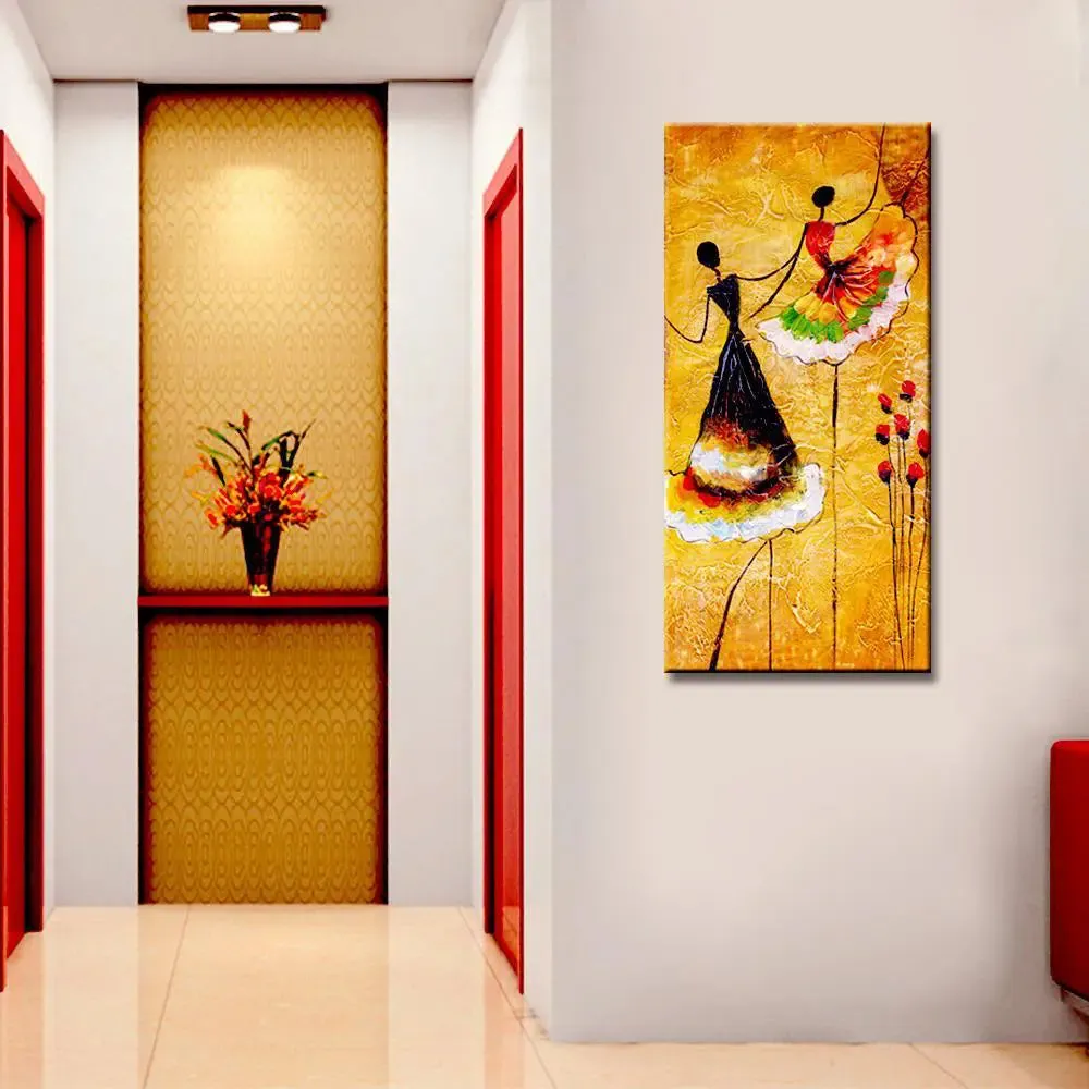 Ballerina Dancer Designer Canvas Wall Painting With Frame