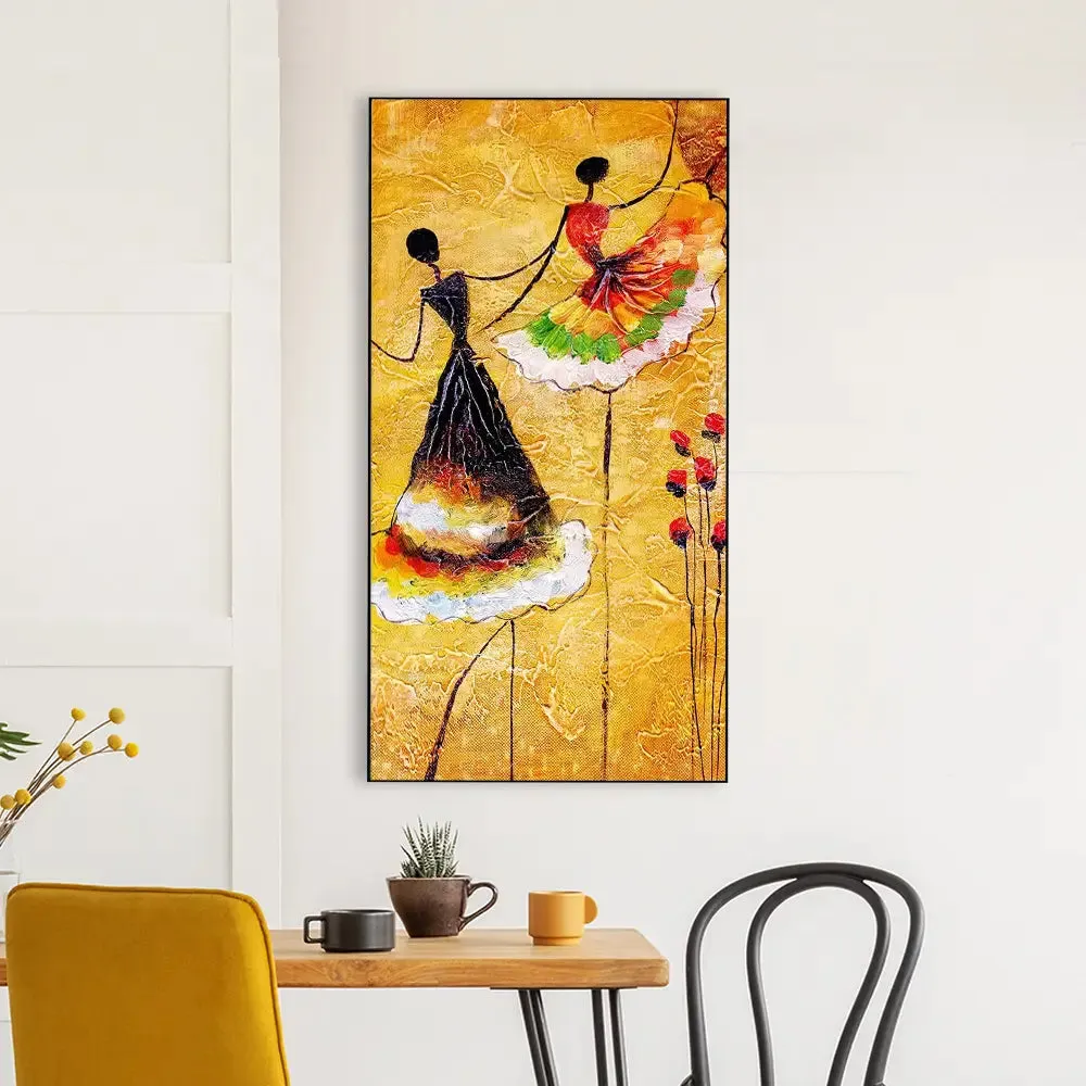 Ballerina Dancer Designer Canvas Wall Painting With Frame