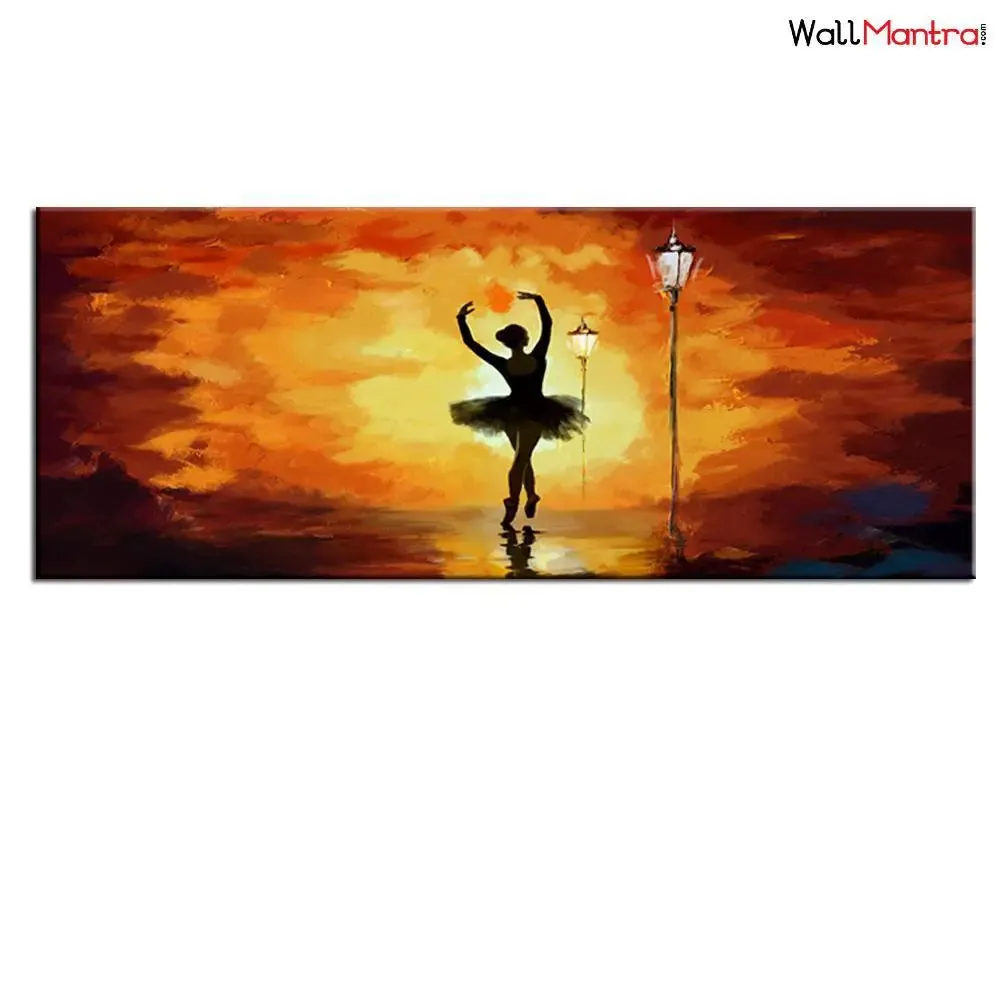 Ballerina Dancing Canvas  Wall Hanging With Frame
