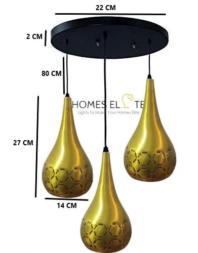 Ballon Shape Designer Shiny Gold Hanging Light