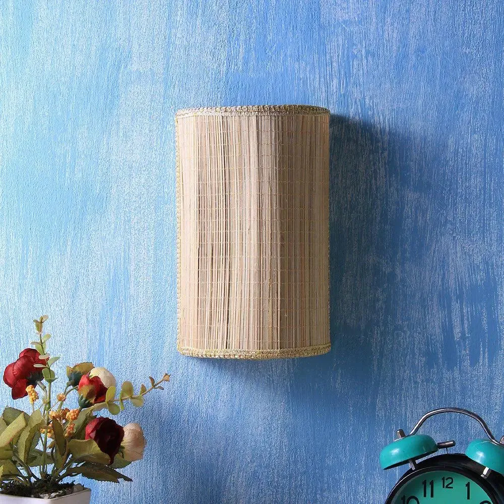 Bamboo Beige Small Wall Light Fixture Single Piece
