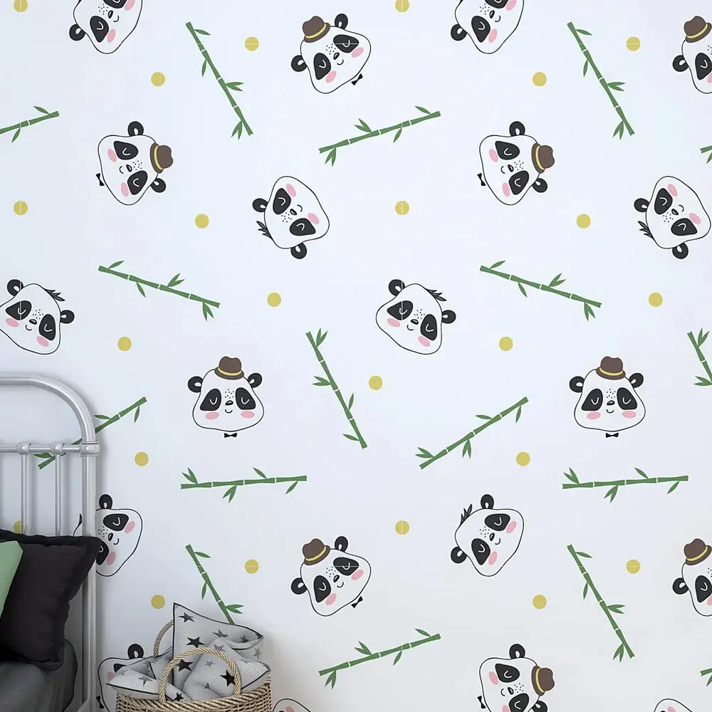 Bamboo Panda Kids Self Adhesive Wallpaper