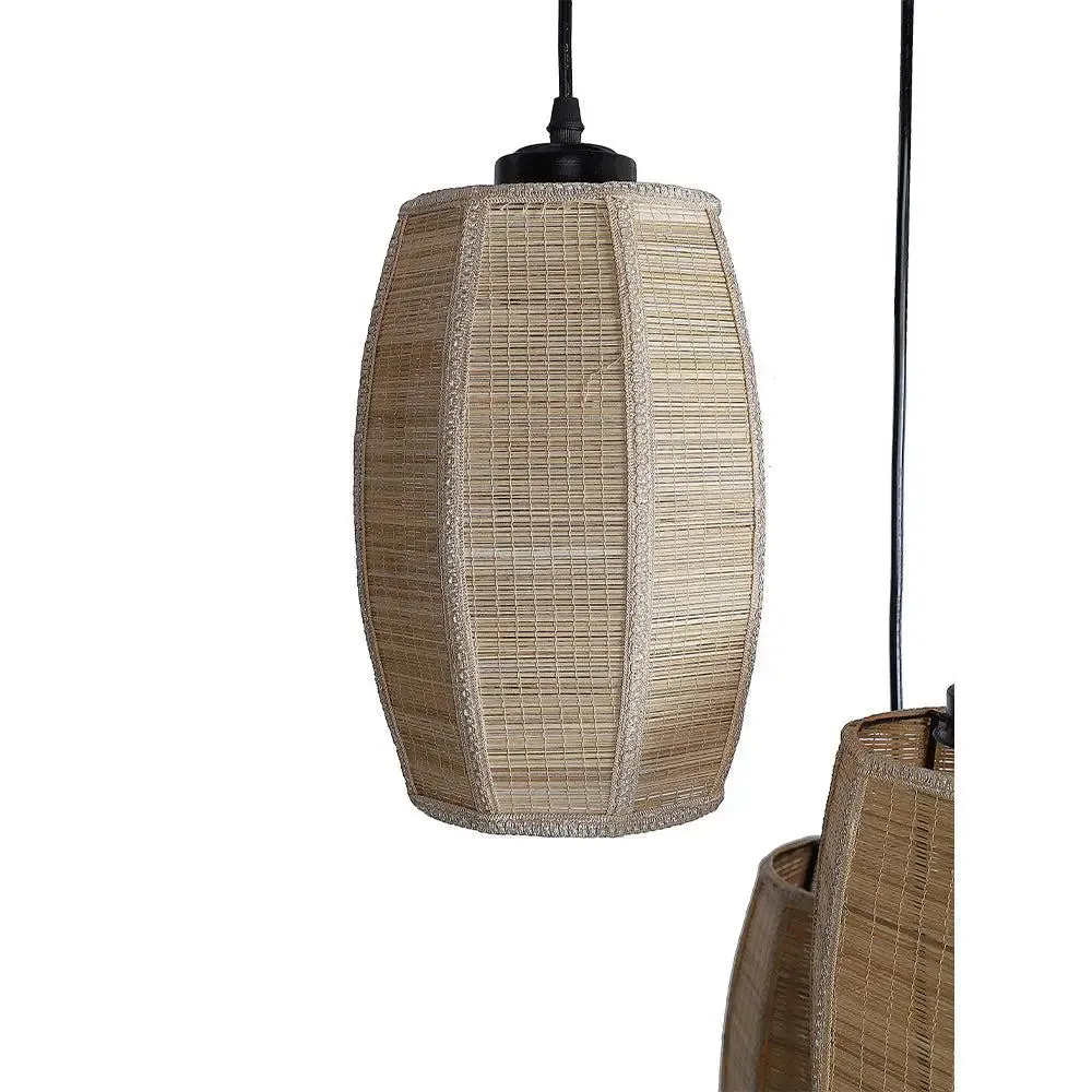 Bamboo Round Dholak Cluster Hanging Lamps