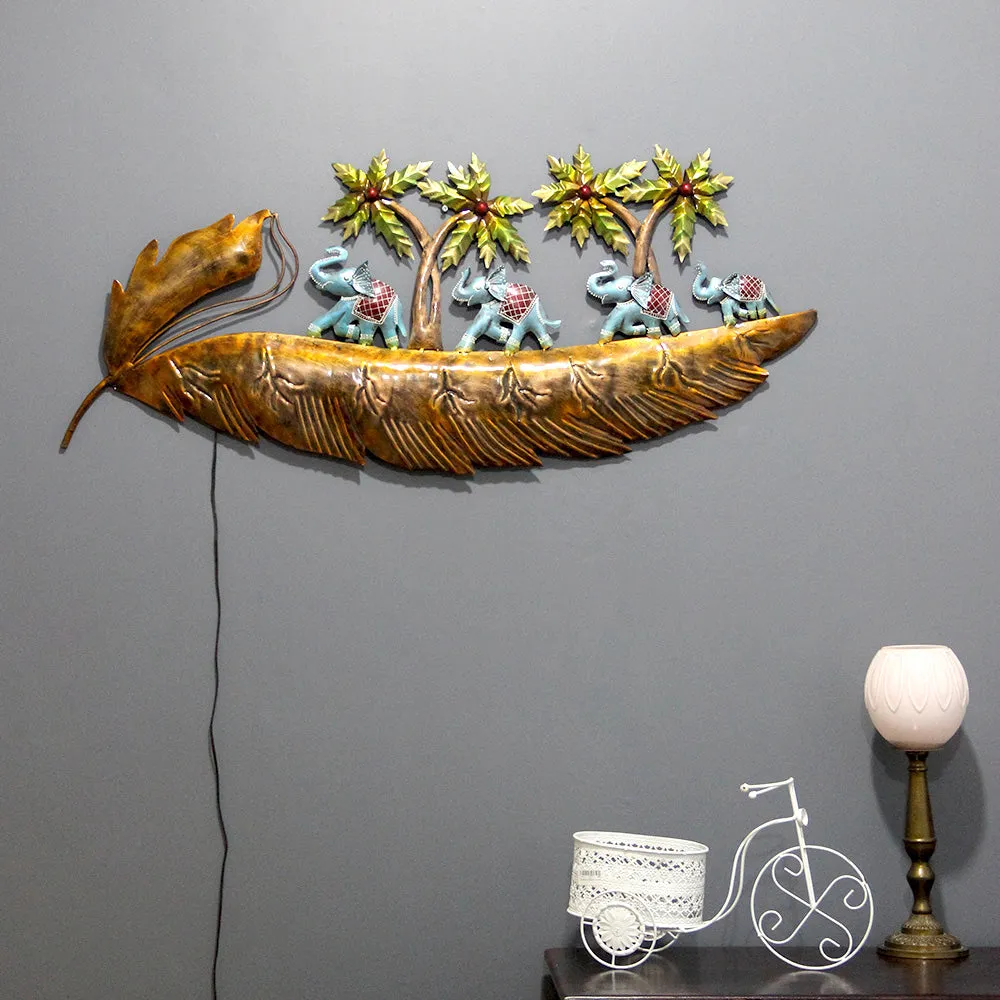 Banana Leaf Inspired LED Metal Wall Art Decor