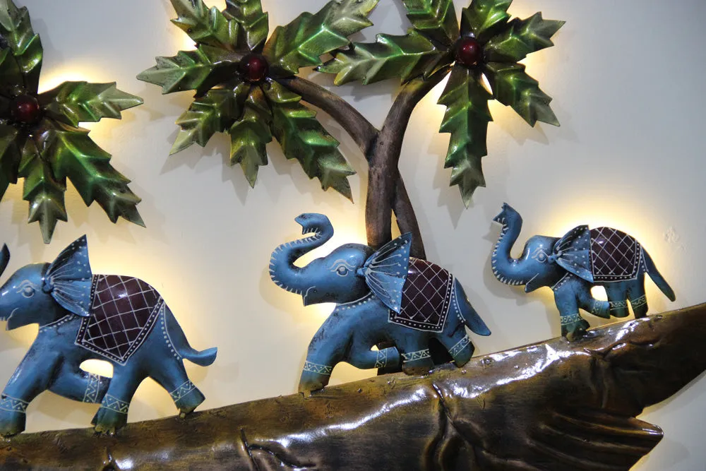 Banana Leaf Inspired LED Metal Wall Art Decor
