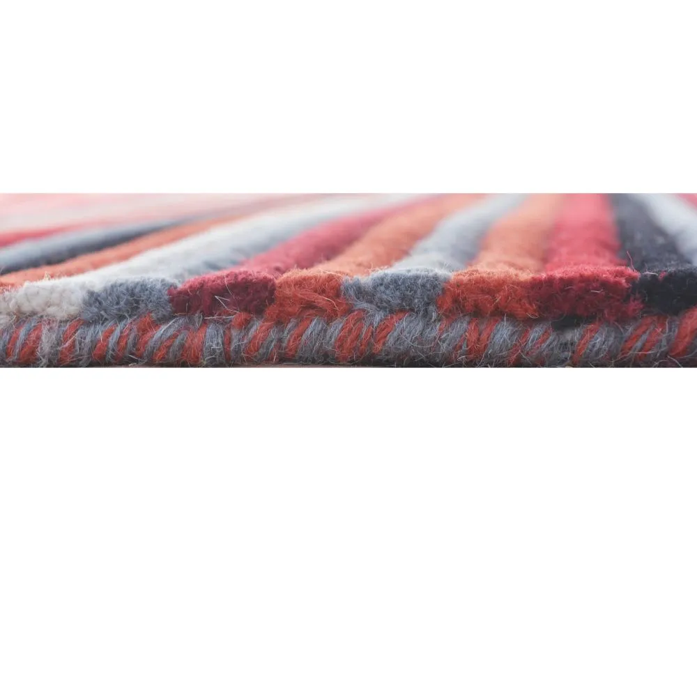 Basic Horizontally Striped Yellow & Gray Tufted Area Carpet 2X5ft