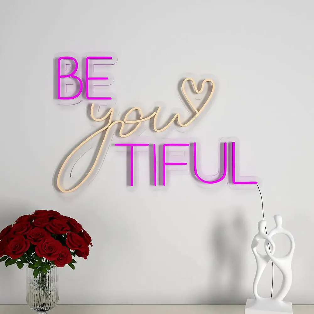 Be You Tiful Warm & Red Neon Light Pink