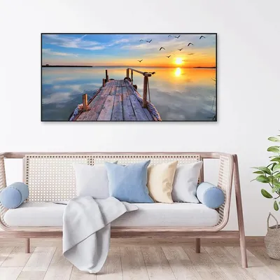 Beach Sunset Ocean Scenery Canvas Wall Painting