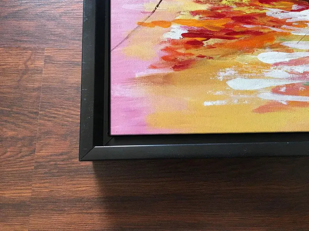 Beach Sunset Painting / Handmade Painting on Canvas / Ship Painting / Beach Painting Framed, 60 cm (H) X 40 cm (L), Default color