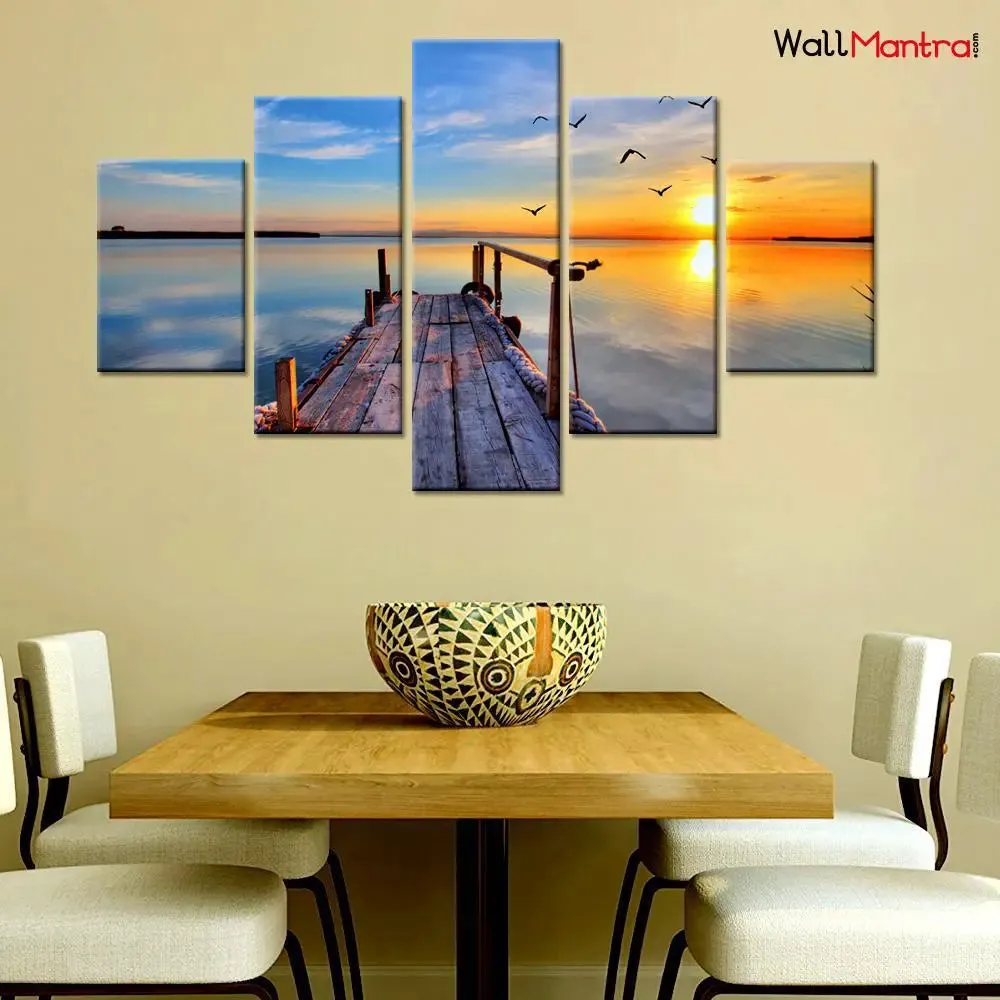 Beach Sunset Scenery Wall Painting for Living Room, Bedroom, Office Decoration