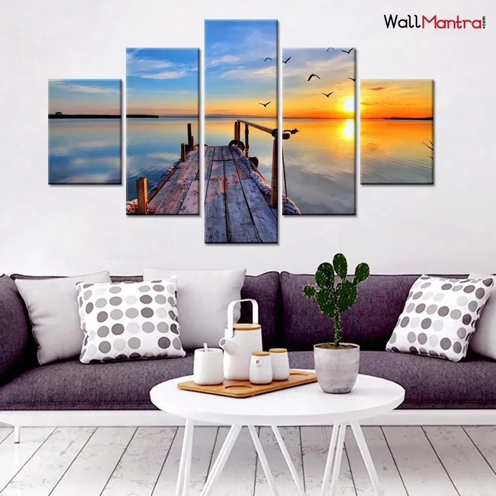 Beach Sunset Scenery Wall Painting for Living Room, Bedroom, Office Decoration