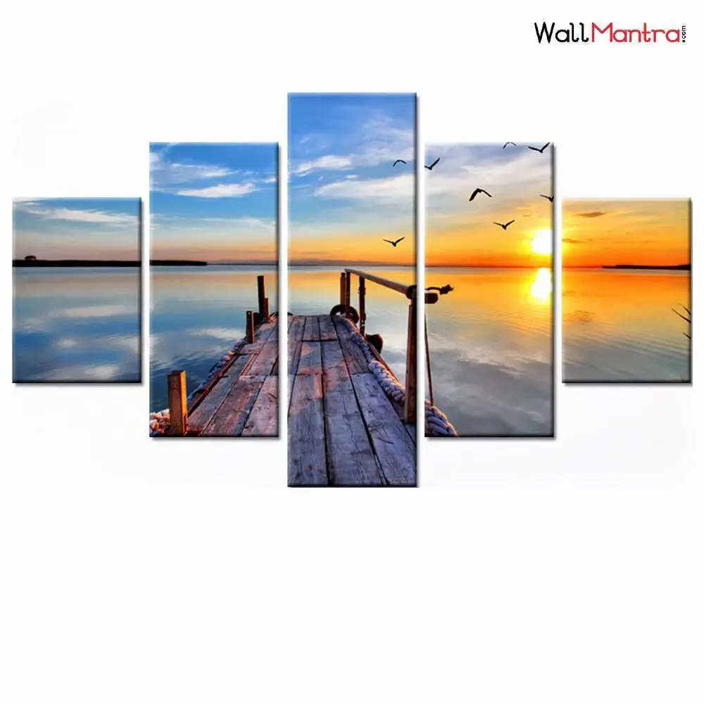 Beach Sunset Scenery Wall Painting for Living Room, Bedroom, Office Decoration