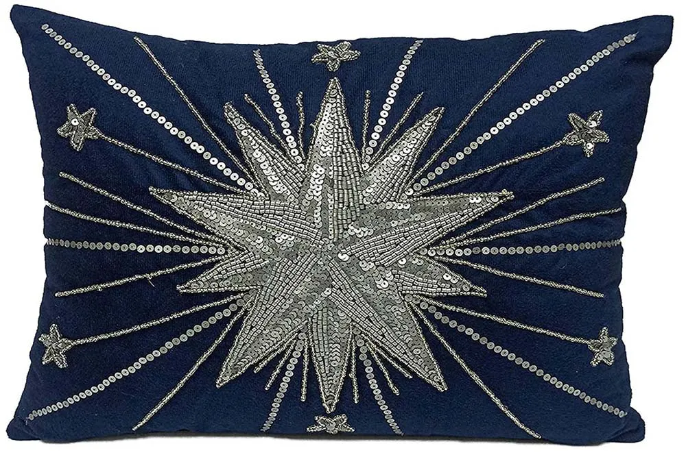 Beaded Embroidery Poly Dupion Cushion Cover