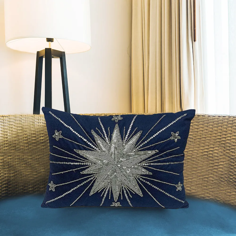 Beaded Embroidery Poly Dupion Cushion Cover