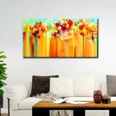 Beautiful Abstract Design Flowers Canvas Printed Painting