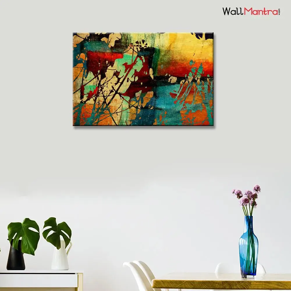 Beautiful Abtract Art Painting  Printed Painting Stretched on Wood Bars 61 x 41cm