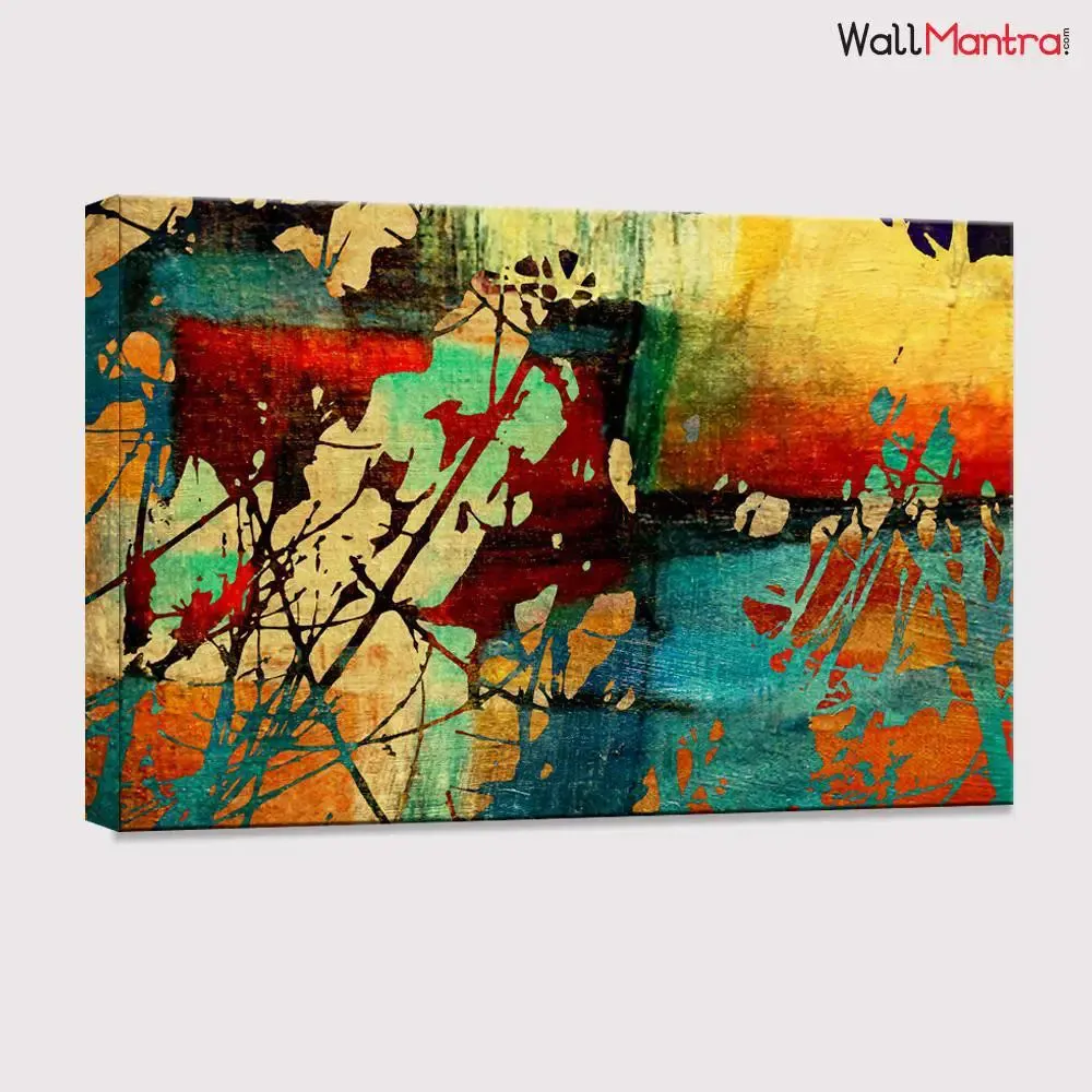 Beautiful Abtract Art Painting  Printed Painting Stretched on Wood Bars 61 x 41cm