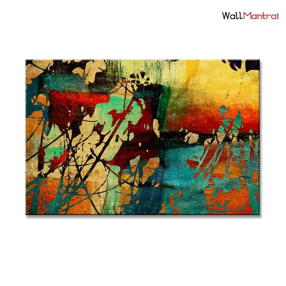 Beautiful Abtract Art Painting  Printed Painting Stretched on Wood Bars 61 x 41cm