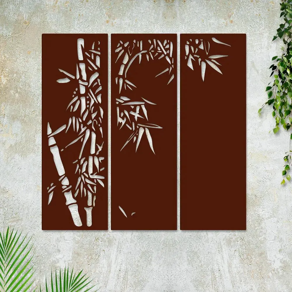 Beautiful Bamboo Tree In Panels Design Wooden Wall Hanging Medium(16 inch X 17 inch)