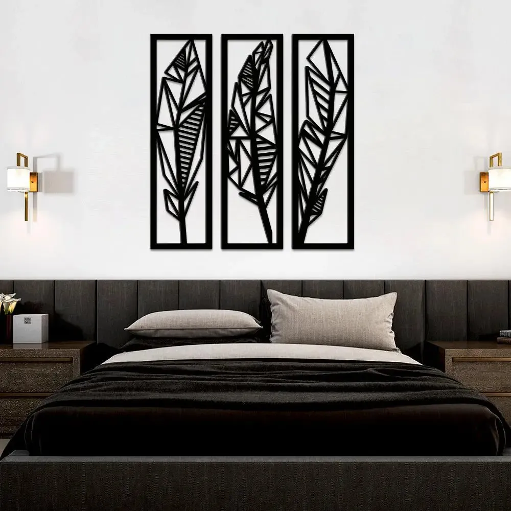 Beautiful Bird Feather Design Wooden Wall Hanging Medium(16 inch X 17 inch)