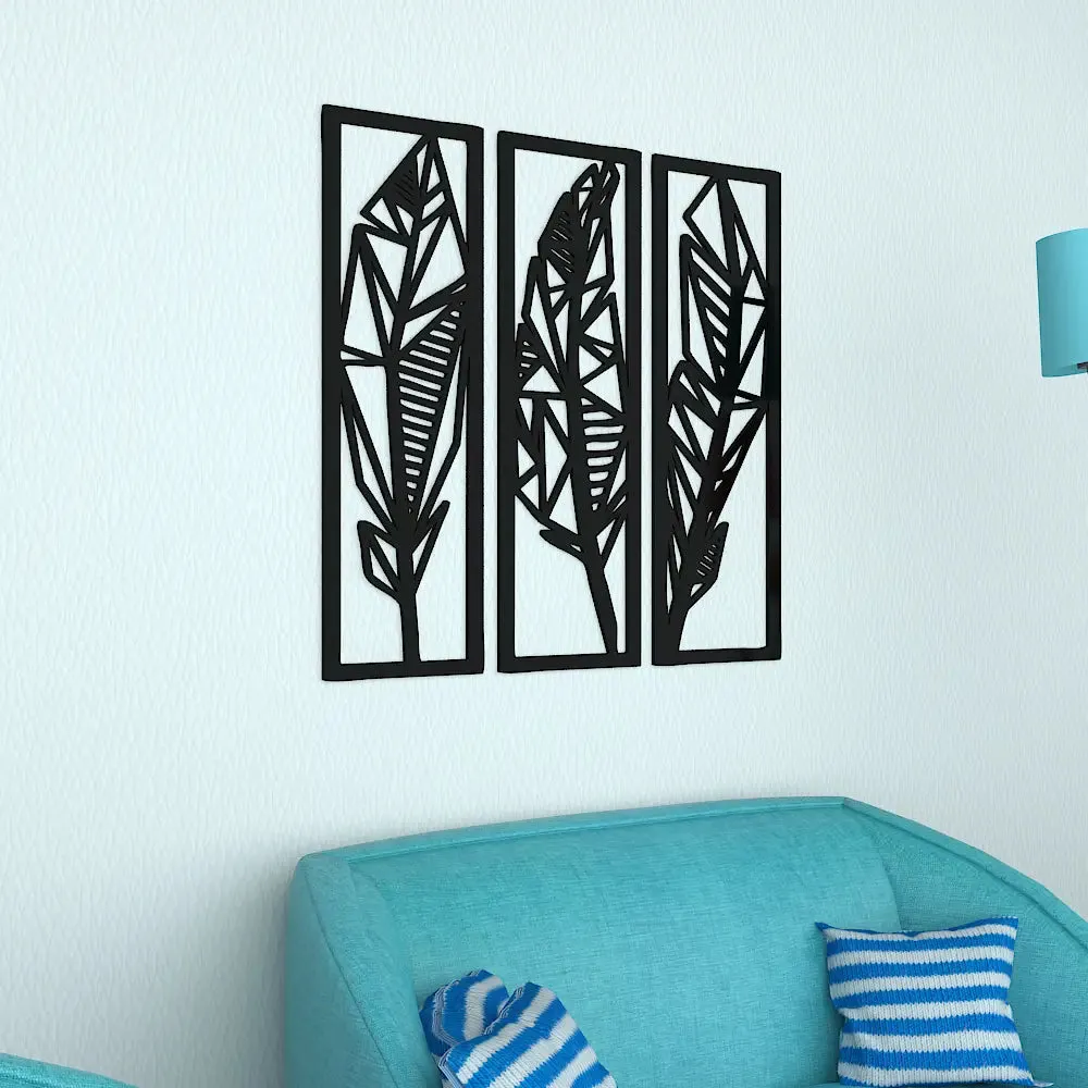 Beautiful Bird Feather Design Wooden Wall Hanging Medium(16 inch X 17 inch)